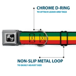 Dog Bone Seatbelt Buckle Collar - Rasta