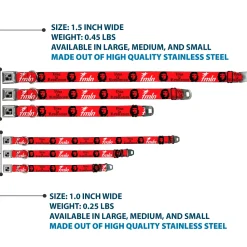 Dog Bone Seatbelt Buckle Collar - VIVA LA REVOLUCION Che w/fmln Red