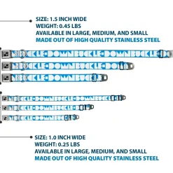 Dog Bone Seatbelt Buckle Collar - BUCKLE-DOWN Shapes Turquoise/White
