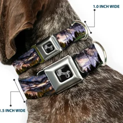 Dog Bone Seatbelt Buckle Collar - Washington MT. RAINIER Valley Landscape