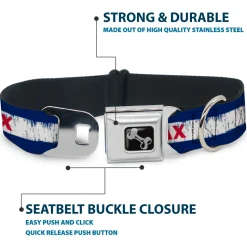 Dog Bone Seatbelt Buckle Collar - COLFAX Colorado Flag Weathered