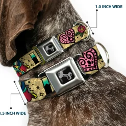 Dog Bone Seatbelt Buckle Collar - Love Kills Tan
