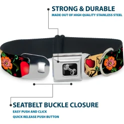 Dog Bone Seatbelt Buckle Collar - Only God Can Judge Me Black