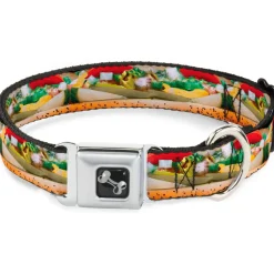 Dog Bone Seatbelt Buckle Collar - Chicago Style Hot Dog Vivid