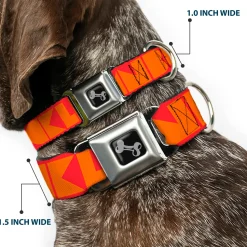 Dog Bone Seatbelt Buckle Collar - BUCKLE-DOWN Shapes Red/Orange