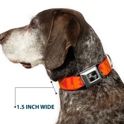 Dog Bone Seatbelt Buckle Collar - BUCKLE-DOWN Shapes Red/Orange