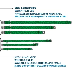 Dog Bone Seatbelt Buckle Collar - St. Pat's Clovers Scattered3 Greens