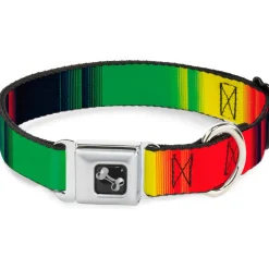 Dog Bone Seatbelt Buckle Collar - Zarape4 Vertical Rasta