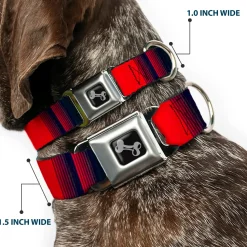 Dog Bone Seatbelt Buckle Collar - Zarape4 Vertical Rasta