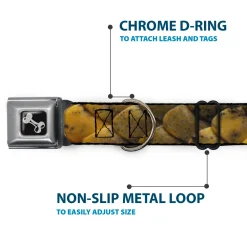 Dog Bone Seatbelt Buckle Collar - Snake Skin CLOSE-UP