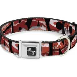 Dog Bone Seatbelt Buckle Collar - Bacon w/Text1
