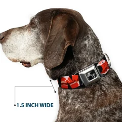 Dog Bone Seatbelt Buckle Collar - Bacon w/Text1