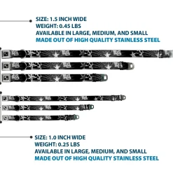 Dog Bone Seatbelt Buckle Collar - Die Hard Skulls & Stars1 Black/Grays