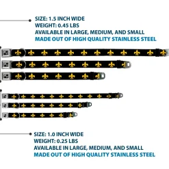 Dog Bone Seatbelt Buckle Collar - Fleur-de-Lis Black/Yellow
