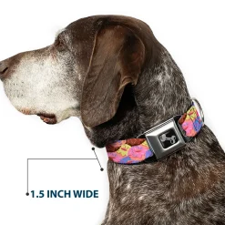 Dog Bone Seatbelt Buckle Collar - Sprinkle Donuts Stacked Multi Color