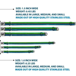 Dog Bone Seatbelt Buckle Collar - Scribble Stripes Blue/Green/White