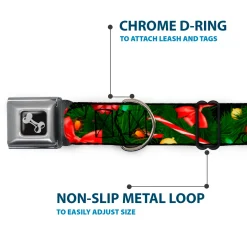 Dog Bone Seatbelt Buckle Collar - Decorated Tree2 w/Bows/Lights/Candy Canes