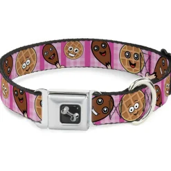 Dog Bone Seatbelt Buckle Collar - Fried Chicken & Waffles Plaid Pinks