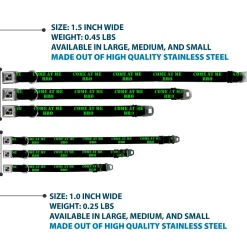 Dog Bone Seatbelt Buckle Collar - COME AT ME-BRO Black/Green Stencil