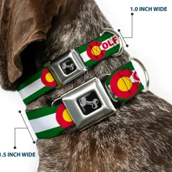 Dog Bone Seatbelt Buckle Collar - COLFAX Green Stripe