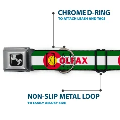 Dog Bone Seatbelt Buckle Collar - COLFAX Green Stripe