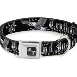 Dog Bone Seatbelt Buckle Collar - Truth and Justice Black/White