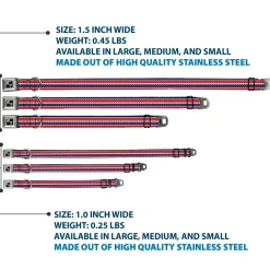 Dog Bone Seatbelt Buckle Collar - Americana Stripe w/Mini Stars Blue/Red/White