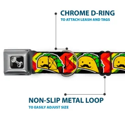 Dog Bone Seatbelt Buckle Collar - Taco Man