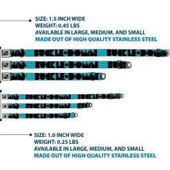 Dog Bone Seatbelt Buckle Collar - BUCKLE-DOWN Shapes Dot Turquoise/White/Black