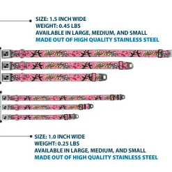 Dog Bone Seatbelt Buckle Collar - Lucky Pink