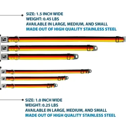 Dog Bone Seatbelt Buckle Collar - Stripes Black/Red/Yellow