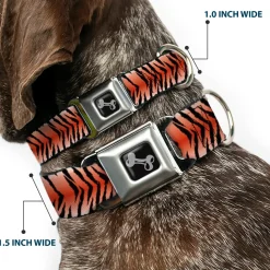 Dog Bone Seatbelt Buckle Collar - Tiger