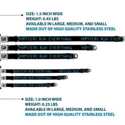 Dog Bone Seatbelt Buckle Collar - HIPSTERS RUIN EVERYTHING Black/Blue