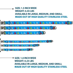 Dog Bone Seatbelt Buckle Collar - Sailboats Blue