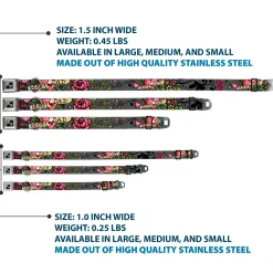 Dog Bone Seatbelt Buckle Collar - Mom & Dad Gray