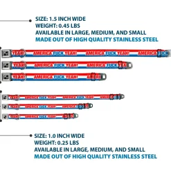 Dog Bone Seatbelt Buckle Collar - AMERICA, FUCK YEA Red/White/Blue