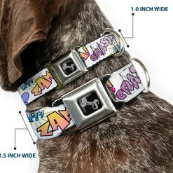 Dog Bone Seatbelt Buckle Collar - Sound Effects White/Pastel