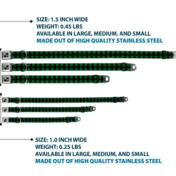 Dog Bone Seatbelt Buckle Collar - Buffalo Plaid Black/Green