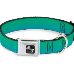Dog Bone Seatbelt Buckle Collar - Teal Ombre
