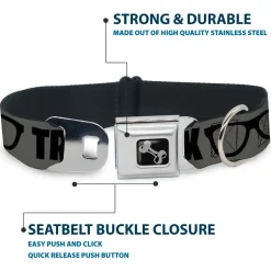 Dog Bone Seatbelt Buckle Collar - I'M A GEEK/Glasses Gray/Black