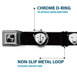 Dog Bone Seatbelt Buckle Collar - Polar Bear Repeat Black