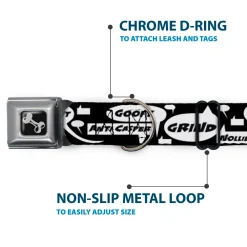 Dog Bone Seatbelt Buckle Collar - Skater Bubbles