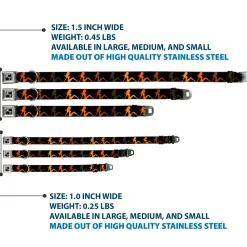 Dog Bone Seatbelt Buckle Collar - Mud Flap Girl Repeat Black/Orange Fade