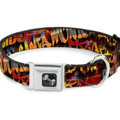 Dog Bone Seatbelt Buckle Collar - Beach Tags/Paint Splatter Brick Wall/Beach Scenes