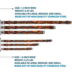 Dog Bone Seatbelt Buckle Collar - Beach Tags/Paint Splatter Brick Wall/Beach Scenes