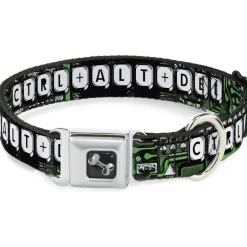 Dog Bone Seatbelt Buckle Collar - CTRL+ALT+DEL Chip
