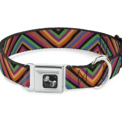 Dog Bone Seatbelt Buckle Collar - Diamond Freehand Multi Color