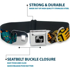 Dog Bone Seatbelt Buckle Collar - Honor Gray