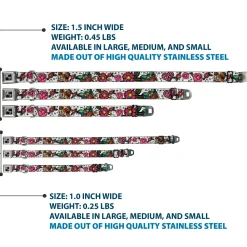 Dog Bone Seatbelt Buckle Collar - Love Kills CLOSE-UP White