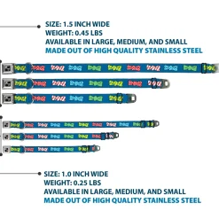 Dog Bone Seatbelt Buckle Collar - Bowties Blue/Multi Color